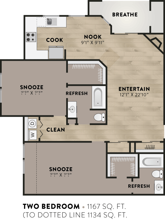 1 & 2 Bedroom Apartments in Denver for Rent Floor Plans